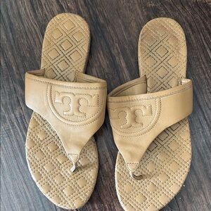 Tory Burch Beige Leather Sandals